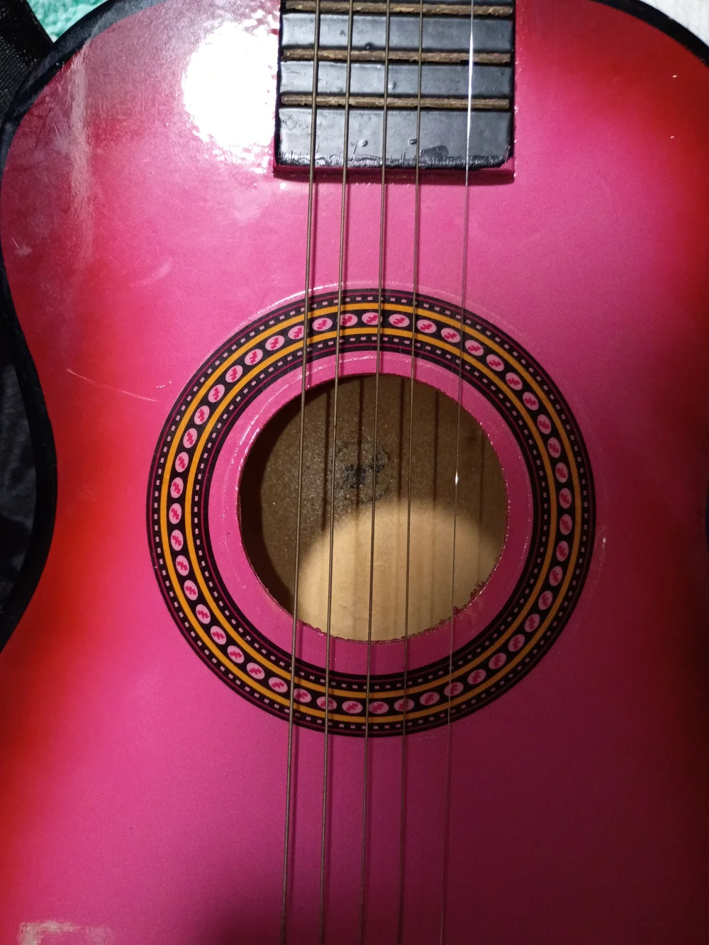 Kids Pink Mini Acoustic Real Guitar- Beginner Practice Guitar